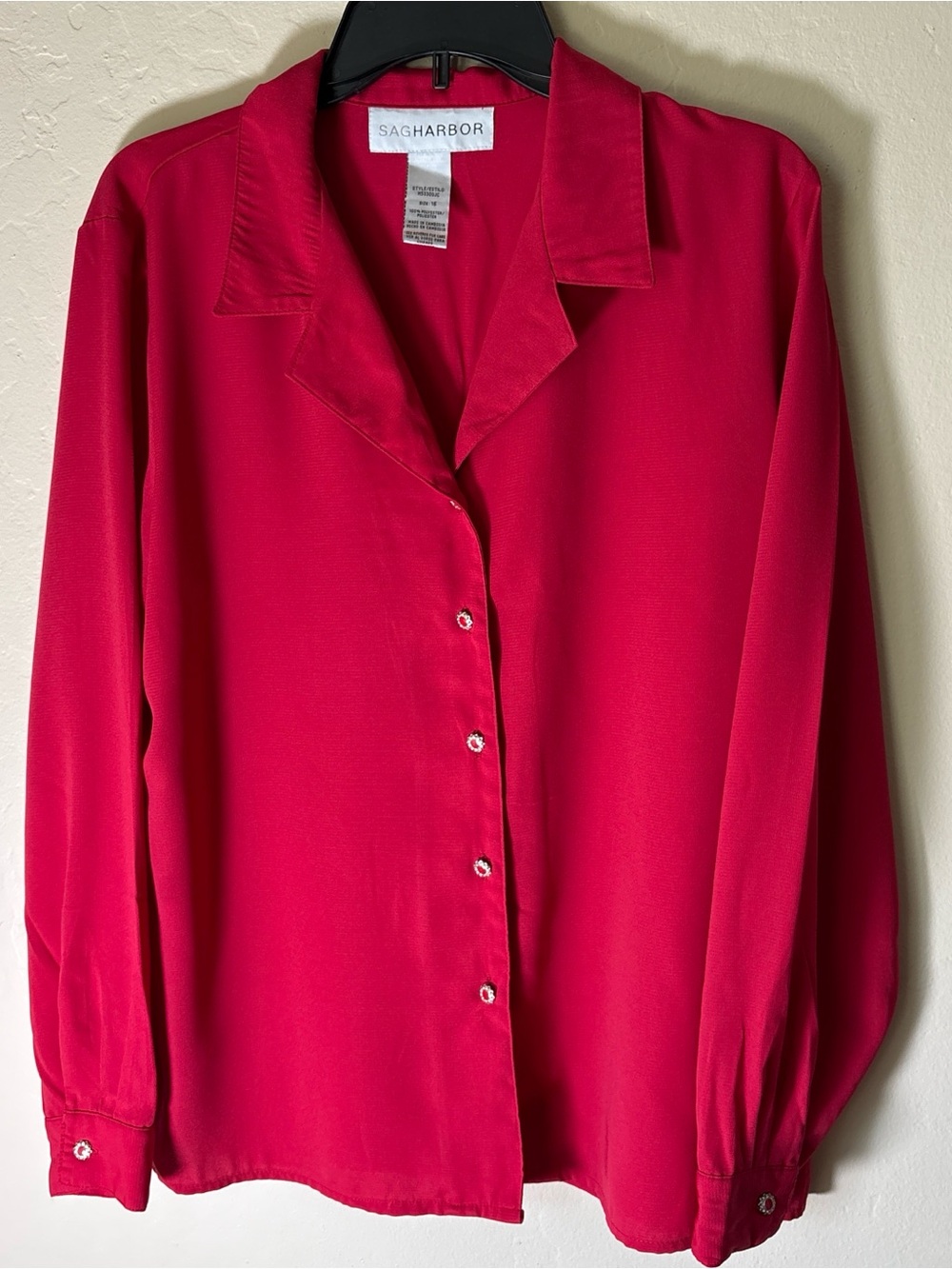 Sag Harbor Women's Hot Pink Button-Down Shirt